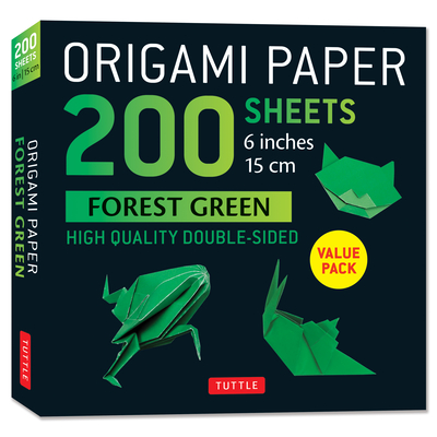 Origami Paper 200 Sheets Forest Green 6 (15 CM): Solid Green Double-Sided Origami Sheets with Instructions for 9 Projects -