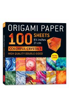 Coperta cărții 'Origami Paper 100 Sheets Colorful Crystals 8 1/4 (21 CM): Extra Large Double-Sided Origami Sheets Printed with 12'
