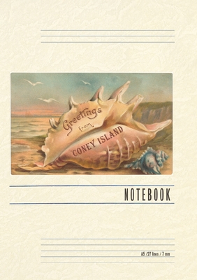 Vintage Lined Notebook Greetings from Coney Island, Conch - 