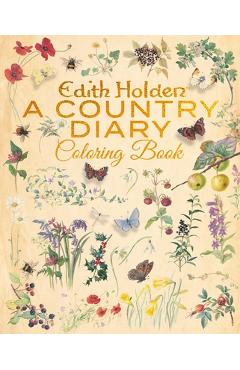 Coperta cărții 'The Diary of a Country Lady Coloring Book - Edith Holden'