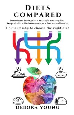 Coperta cărții 'Diets compared: Intermittent Fasting diet, Anti-Inflammatory diet, Ketogenic diet, Mediterranean diet, Fast metabolism'
