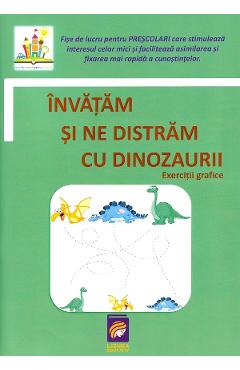 Poza produsului Invatam si ne distram cu dinozaurii. Exercitii grafice