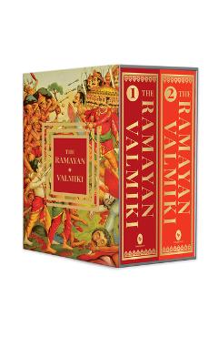 Coperta cărții 'The Ramayan of Valmiki: Volume 1 & 2 (Deluxe Hardbound Edition) Boxed Set - Valmiki Ramayana'