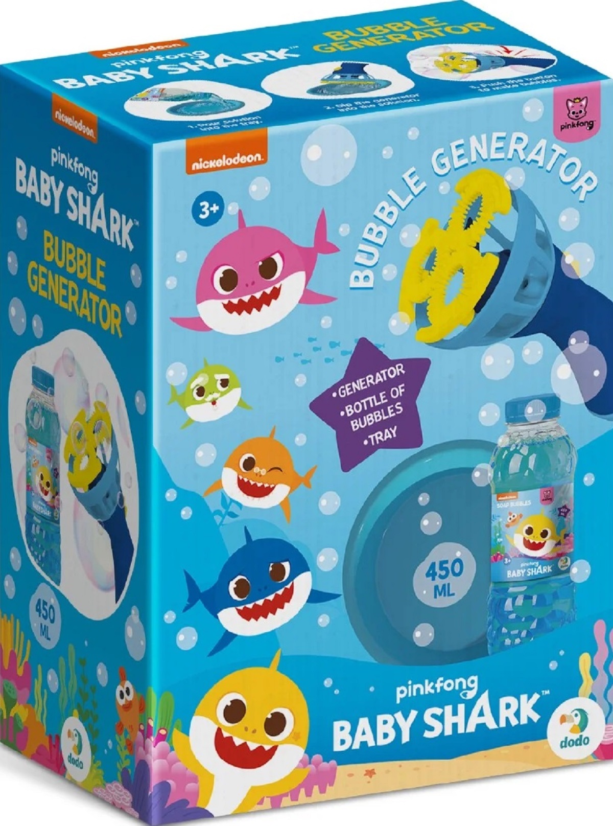 Baby Shark. Set baloane de sapun cu generator