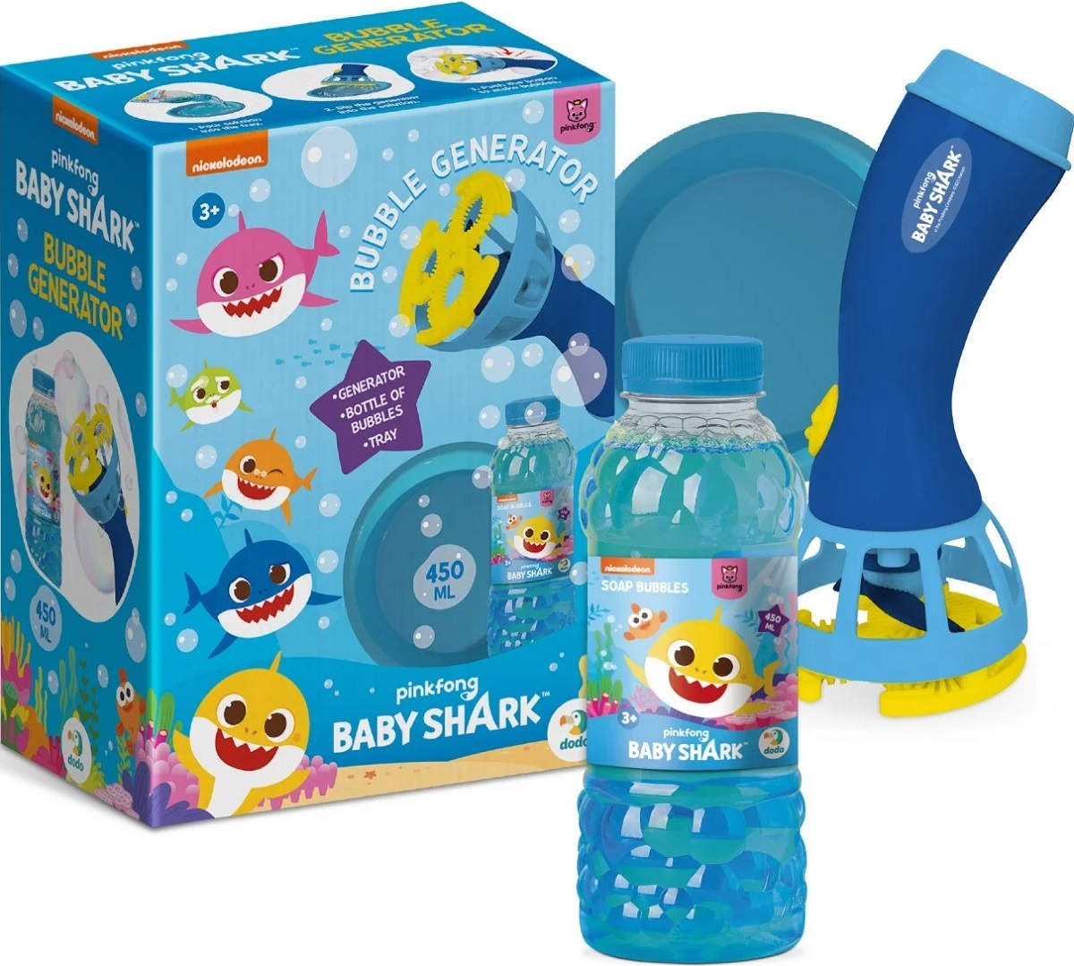 Baby Shark. Set baloane de sapun cu generator