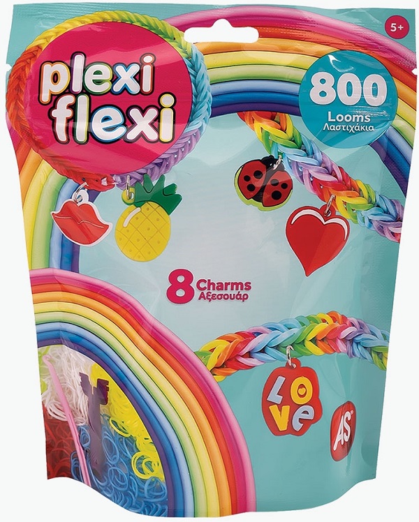 Set Plexi Flexi. 800 elastice din cauciuc si 8 accesorii. Verde