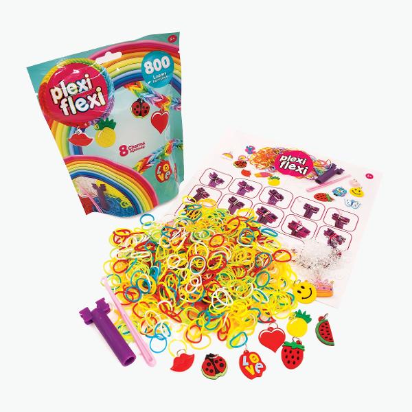 Set Plexi Flexi. 800 elastice din cauciuc si 8 accesorii. Verde