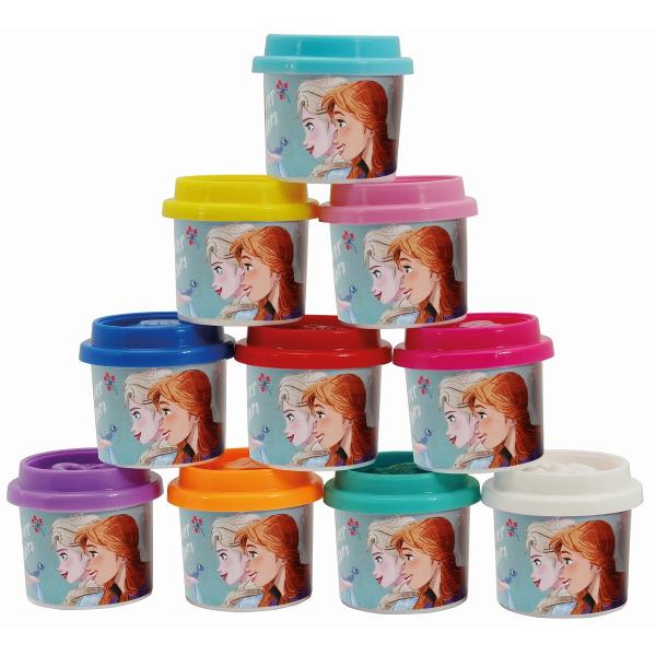 10 borcanase de plastilina. Frozen