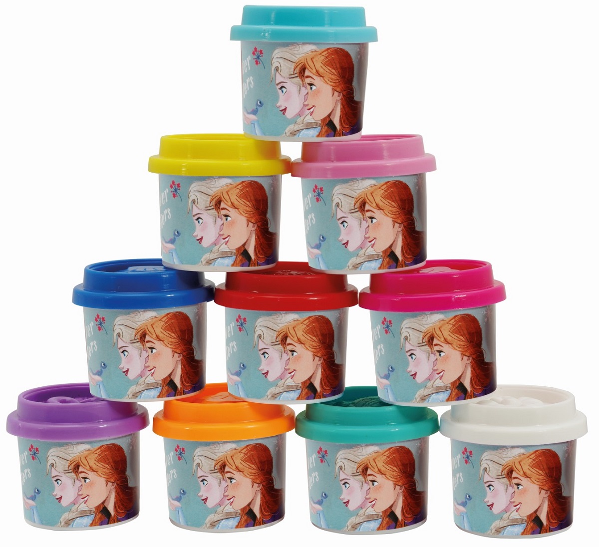 10 borcanase de plastilina. Frozen