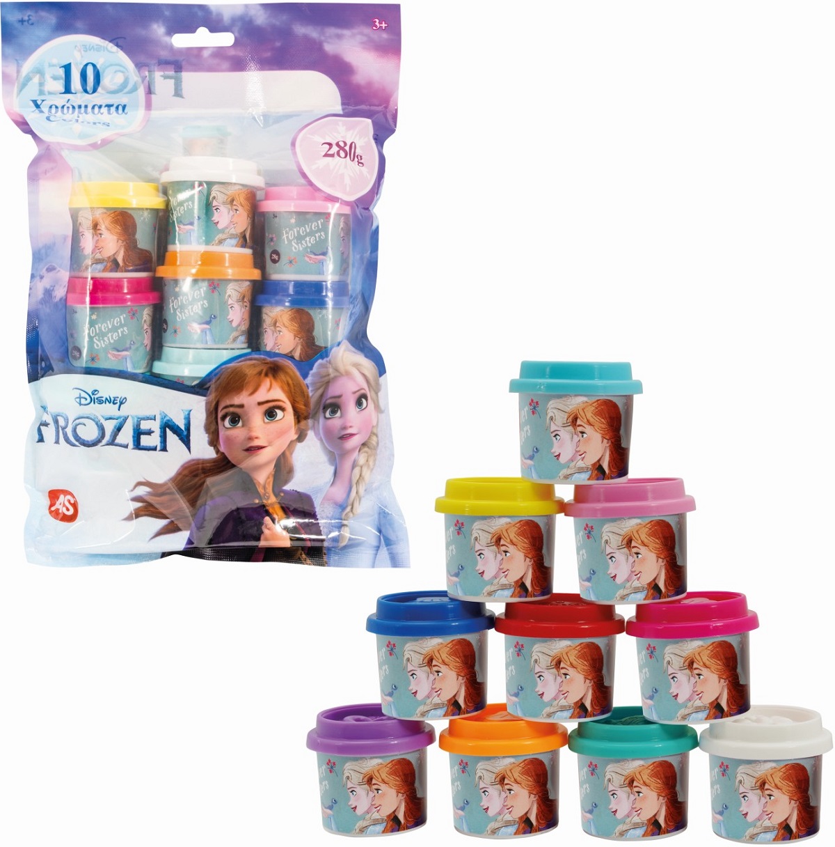 10 borcanase de plastilina. Frozen