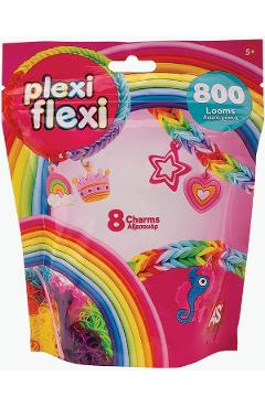 Imaginea produsului 'Set Plexi Flexi. 800 elastice din cauciuc si 8 accesorii. Roz'