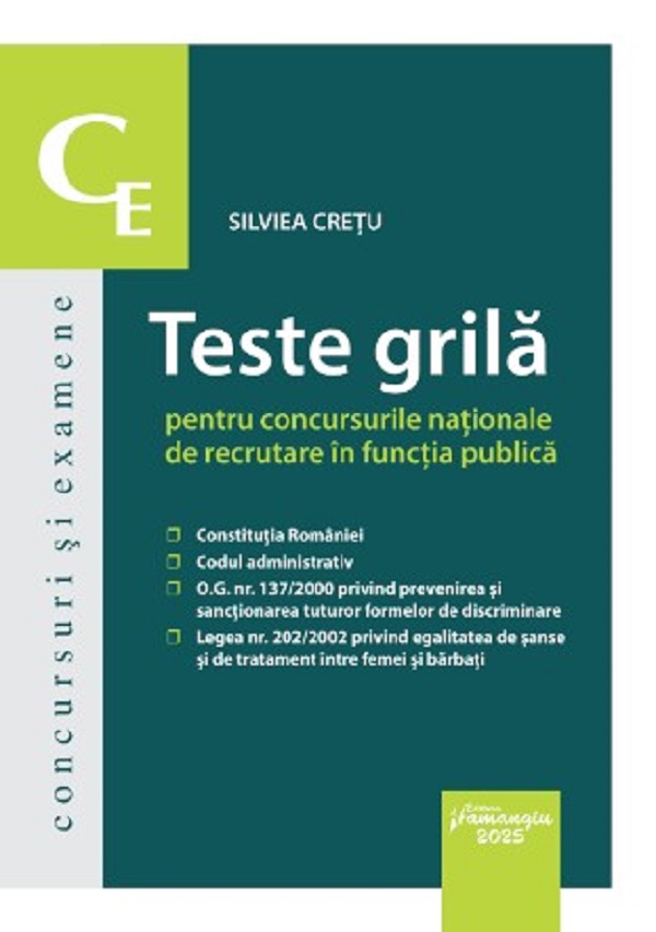 Teste grila pentru concursurile nationale de recrutare in functia publica - Silviea Cretu