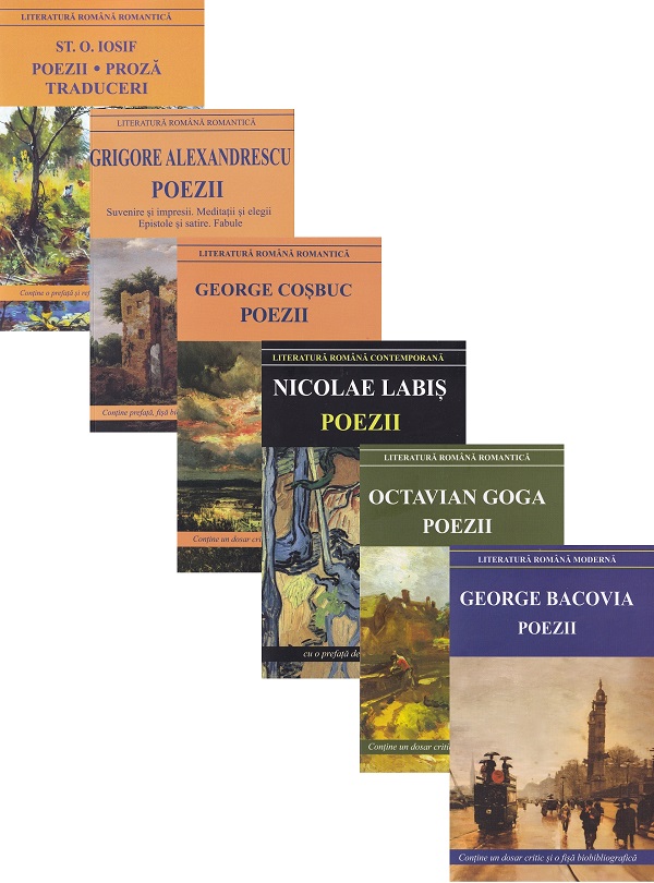 Pachet 6 carti. Poezii. Autori romani - Nicolae Labis, Stefan Octavian Iosif, George Bacovia, Grigore Alexandrescu, George Cosbuc, Octavian Goga