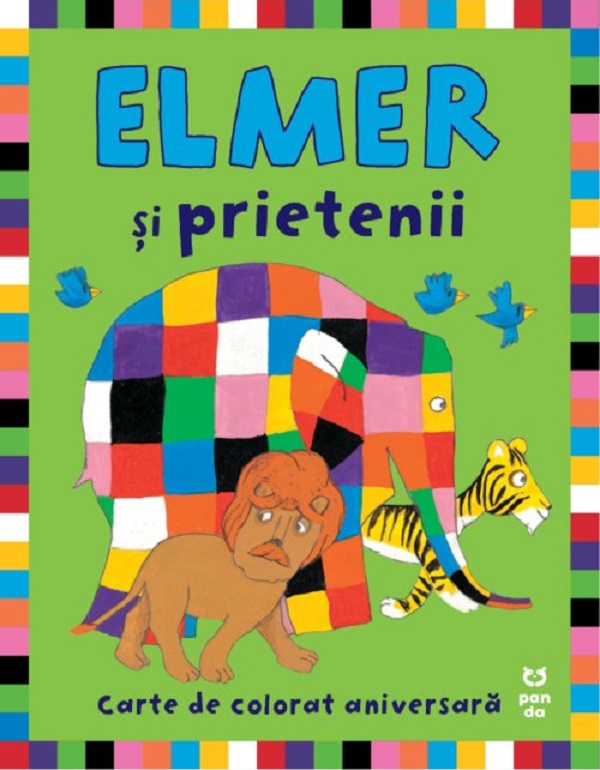Elmer si prietenii. Carte de colorat aniversara - David McKee