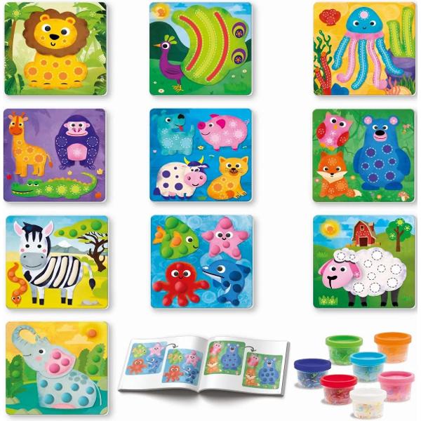 Set 7 borcanase de plastilina. Animale
