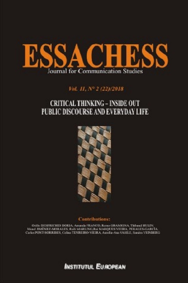 Revista Essachess Vol.2 Nr.2 (22) din 2018. Critical thinking
