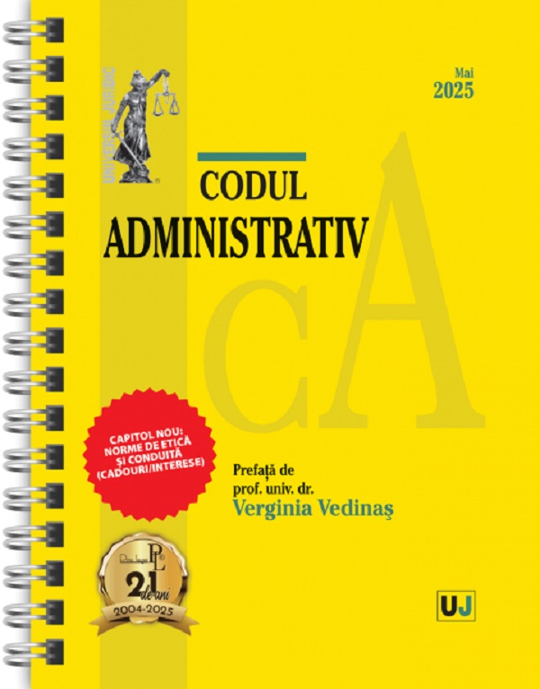 Codul administrativ Mai 2025 Ed. Spiralata - Verginia Vedinas