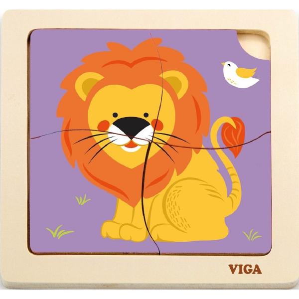Puzzle din lemn: Leu