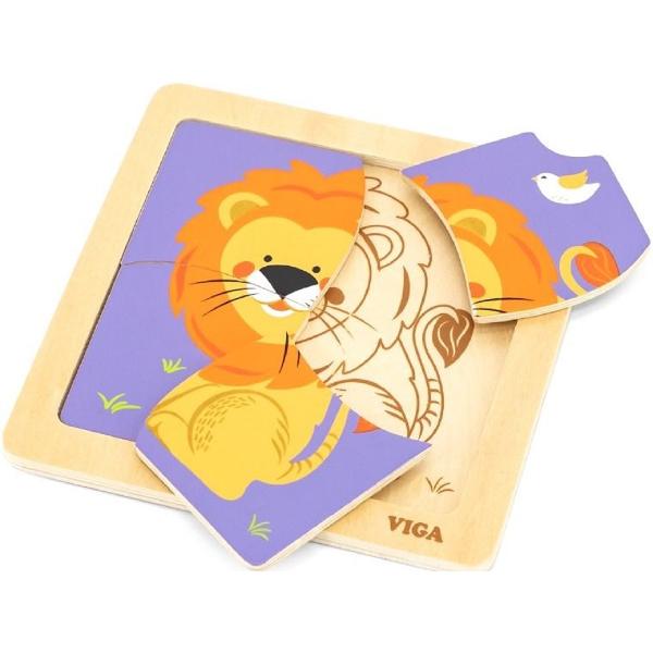 Puzzle din lemn: Leu