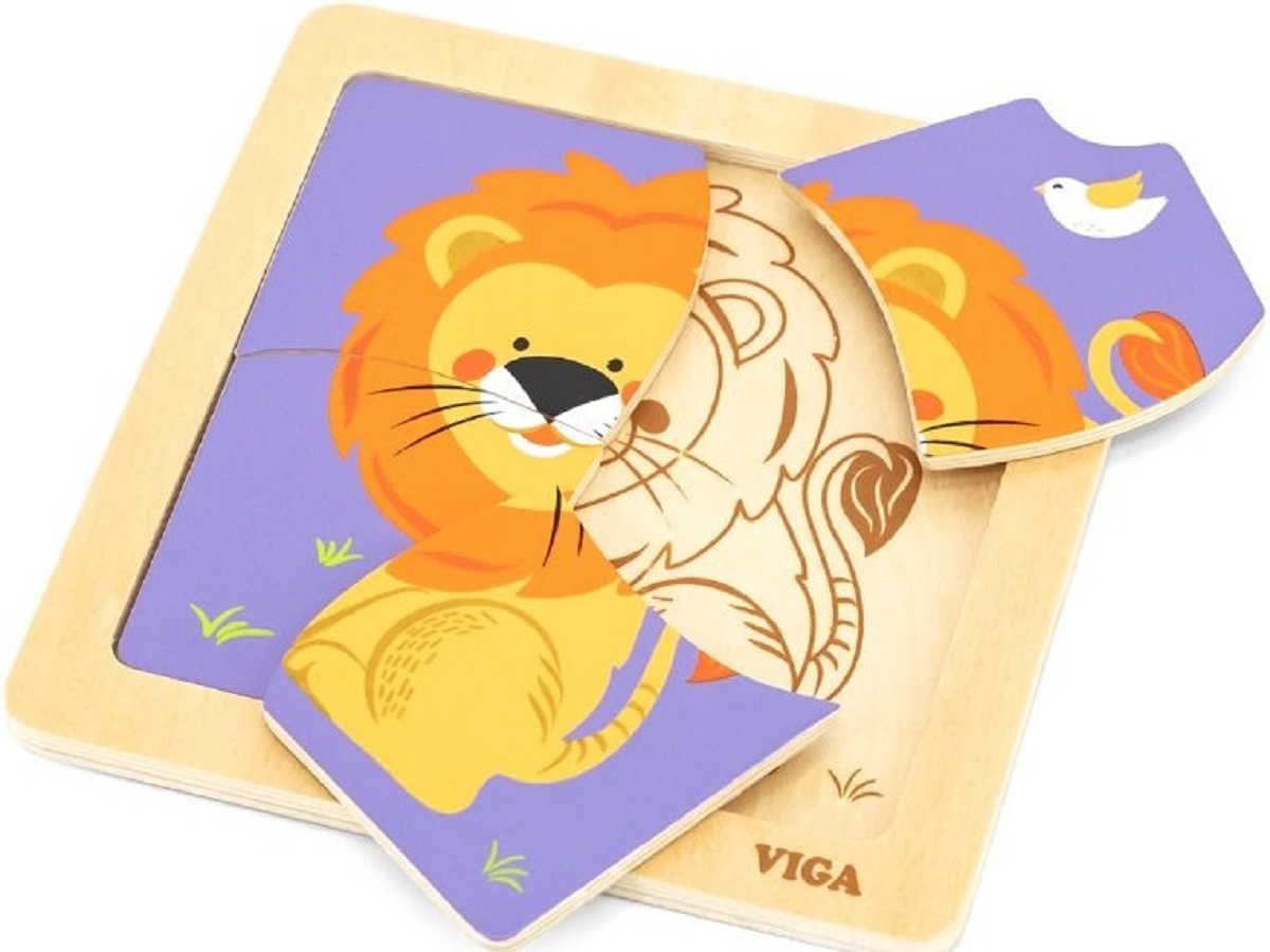 Puzzle din lemn: Leu