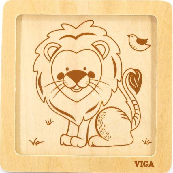 Puzzle din lemn: Leu