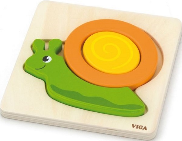 Puzzle din lemn: Melc