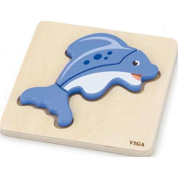 Puzzle din lemn: Delfin