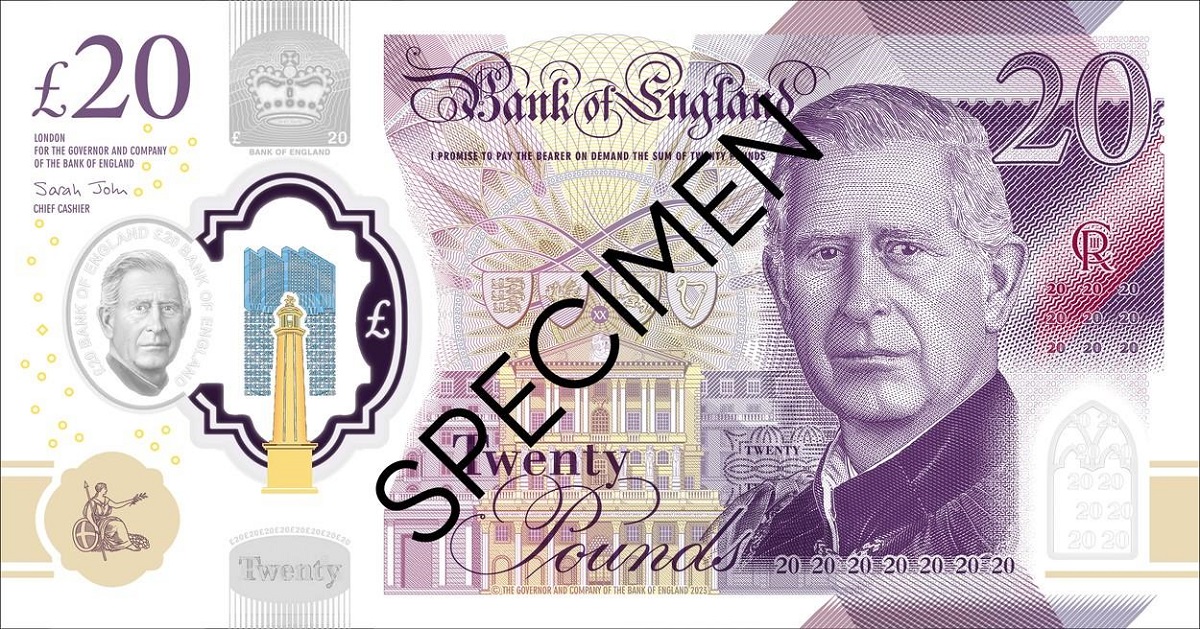 20 Lire Sterline. Set de 100 Bancnote decorative pentru jocuri, video, TikTok, Monopoly