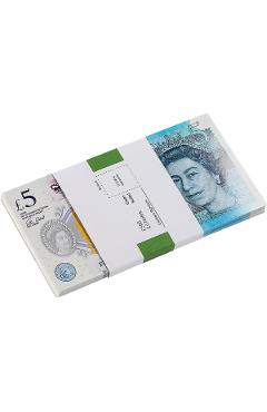 Imaginea produsului '5 Lire Sterline. Set de 100 Bancnote decorative pentru jocuri, video, TikTok, Monopoly'