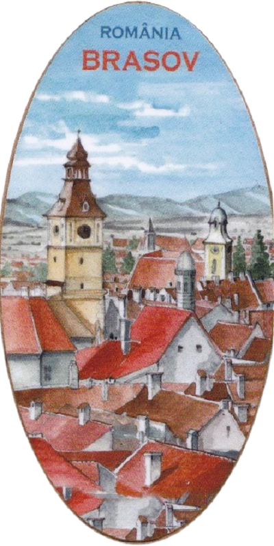 Magnet oval: Brasov Nr.1. Bobei Art