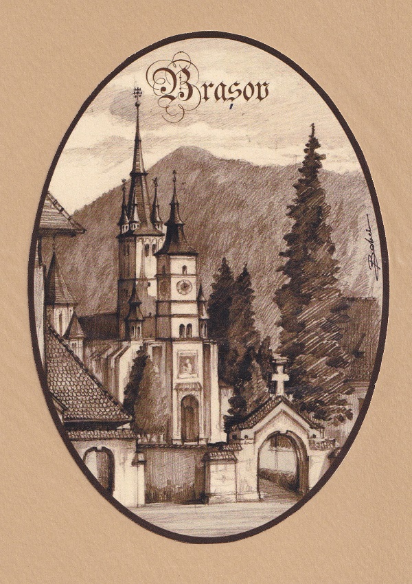 Reproducere pe carton maro: Brasov Nr.2