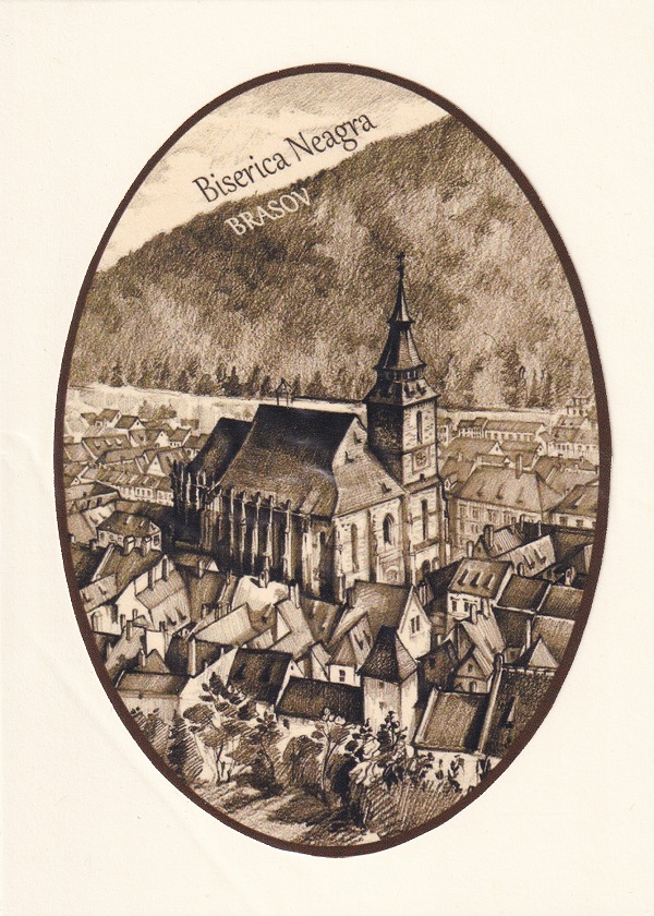 Reproducere pe carton alb. Biserica Neagra Nr.1