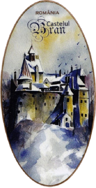 Magnet oval: Castelul Bran. Bobei Art