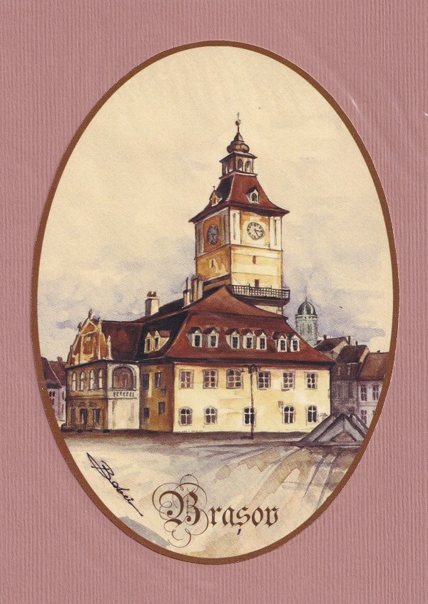 Reproducere pe carton caramiziu: Casa Sfatului Nr.3