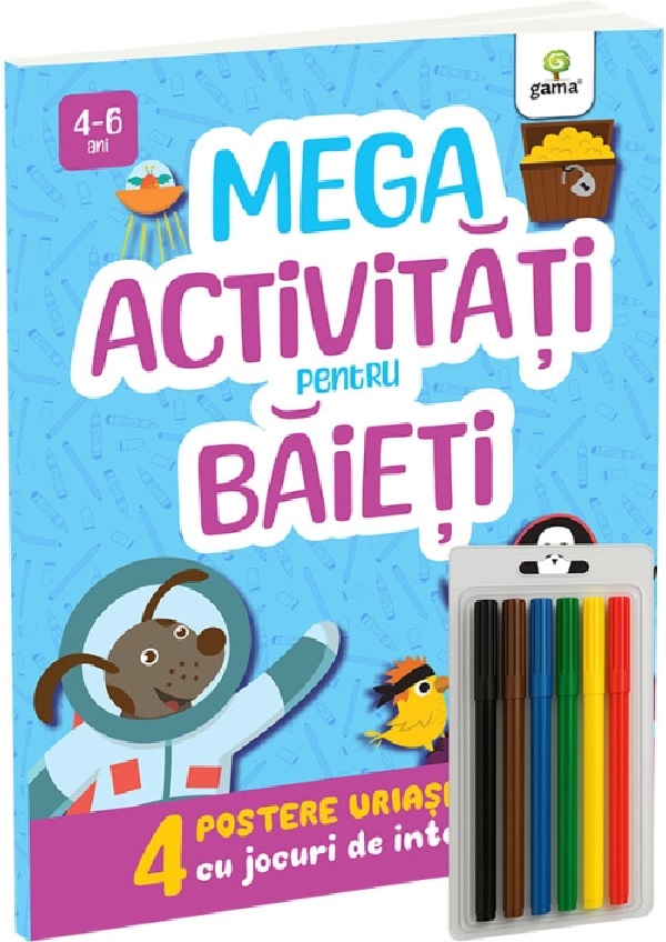 Mega activitati pentru baieti. 4 postere uriase