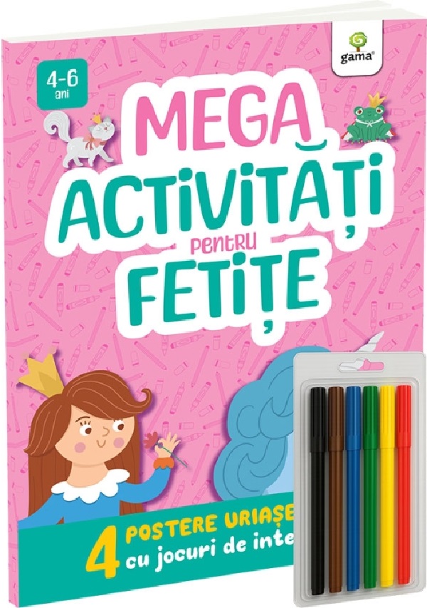 Mega activitati pentru fetite. 4 postere uriase