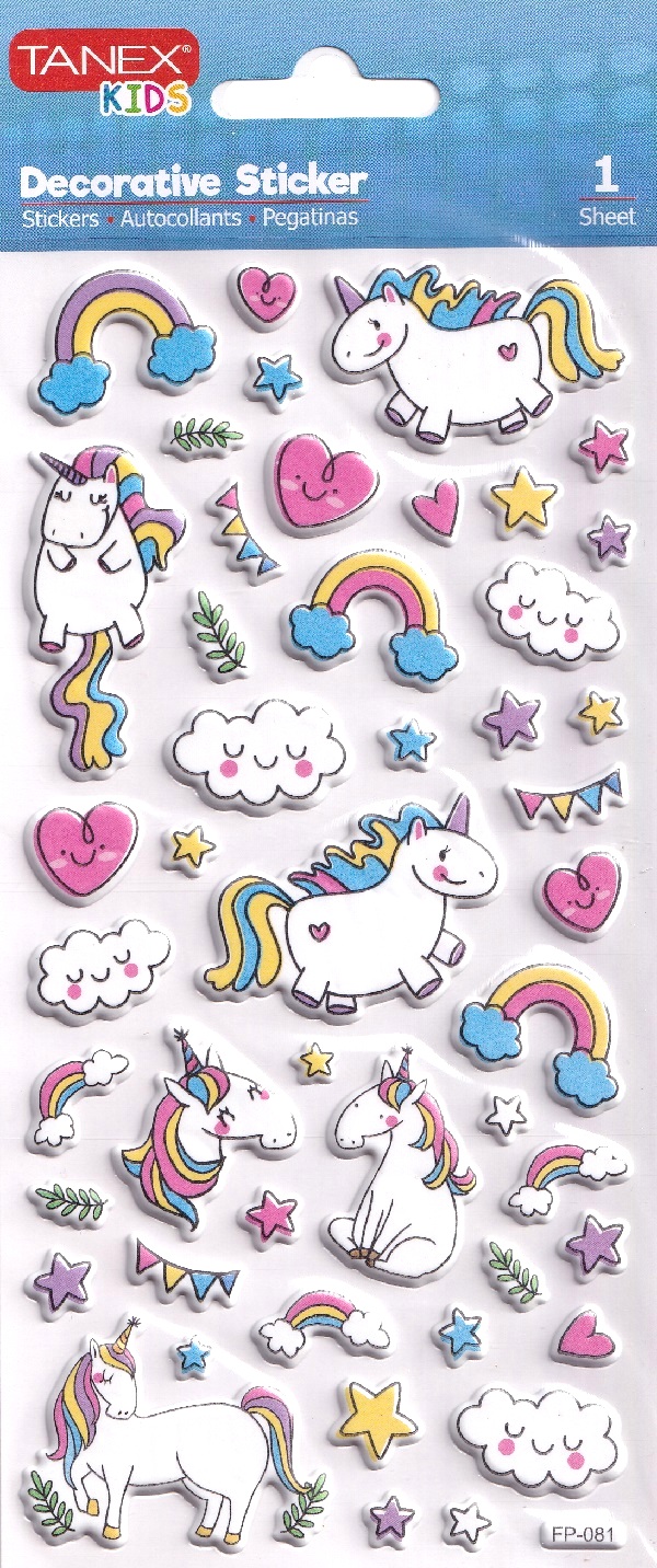 Stickere decorative. Puffy unicorns