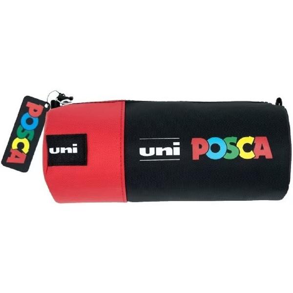 Penar cilindric echipat Posca. Negru si rosu