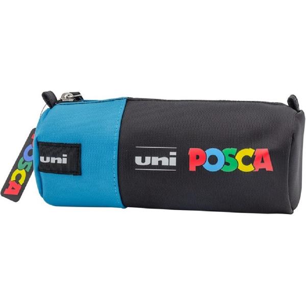 Penar cilindric echipat Posca. Negru si turcoaz