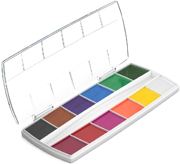 Set acuarele 12 culori cu protectie UV. Albastru
