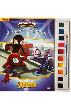 Coperta cărții 'Marvel. Păienjenelul și prietenii lui uimitori. Să pictăm cu Păienjenel'