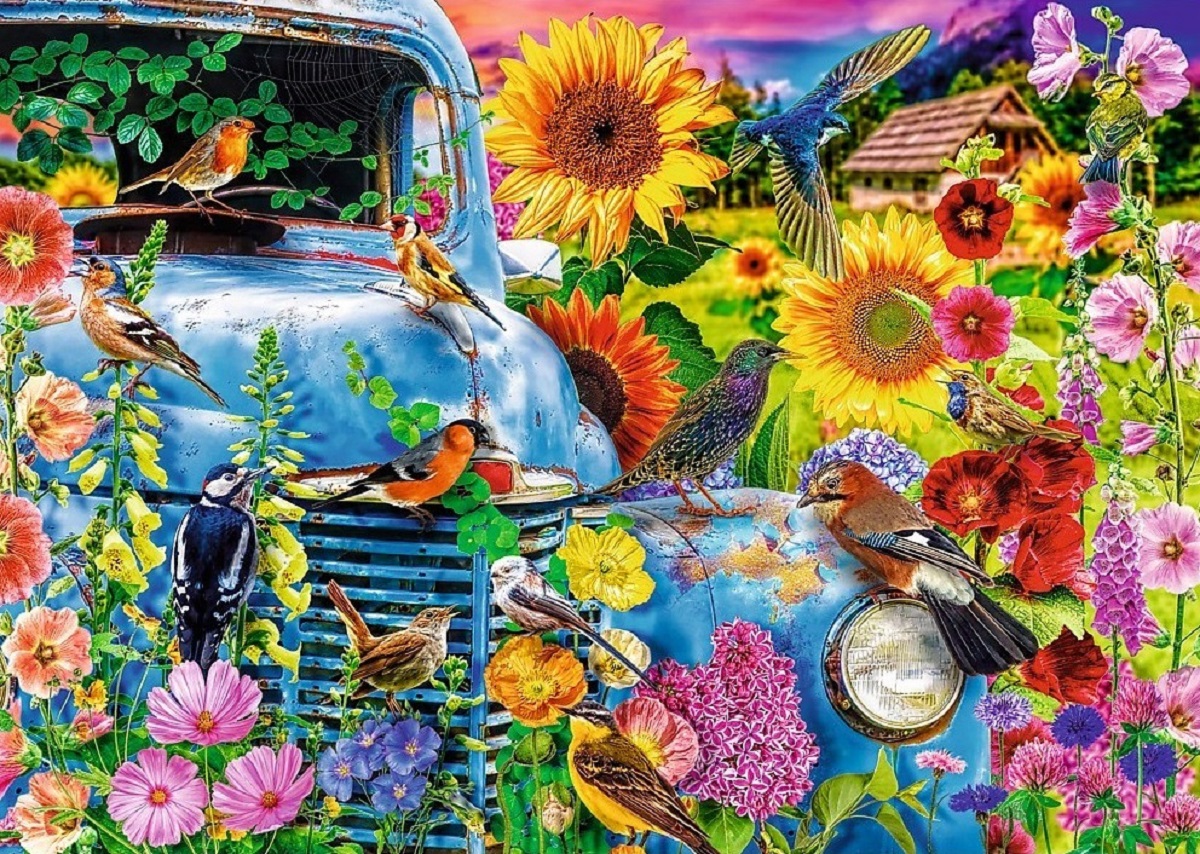 Puzzle 1000. Tea Time. Viata la tara, pasari cantatoare