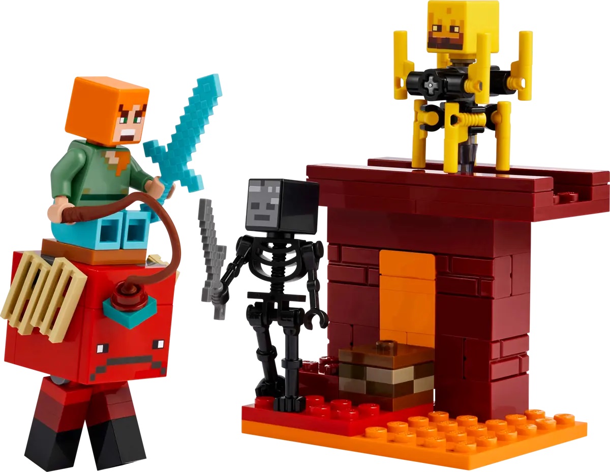 Lego Minecraft. Batalie deasupra lavei in Nether