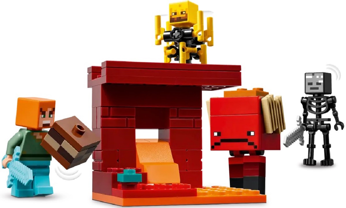 Lego Minecraft. Batalie deasupra lavei in Nether