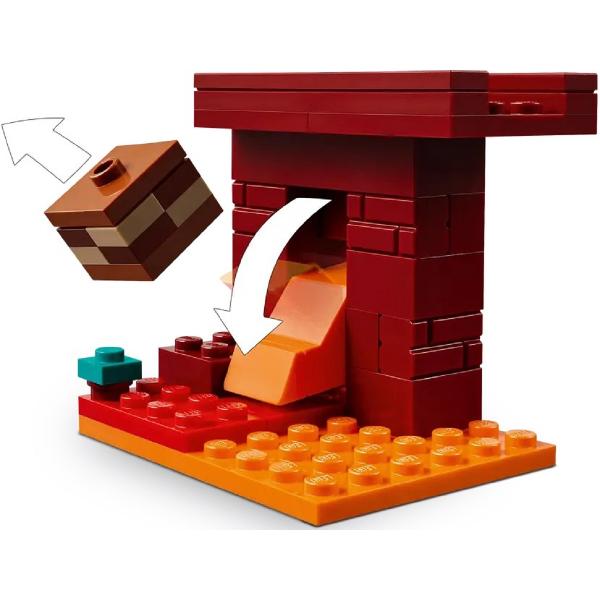 Lego Minecraft. Batalie deasupra lavei in Nether