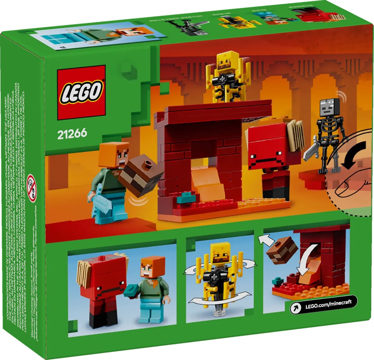 Lego Minecraft. Batalie deasupra lavei in Nether