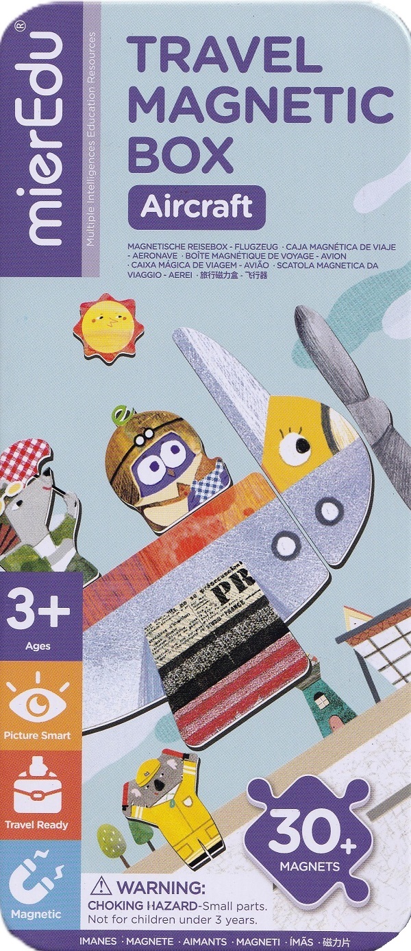 Puzzle magnetic in cutie metalica: Avioane