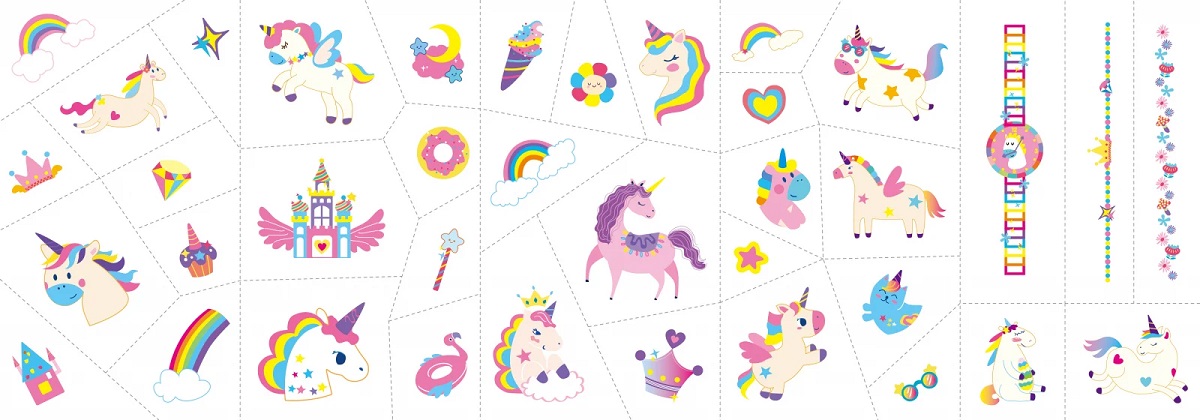 Stickere pentru unghii si tatuaje. Unicorni