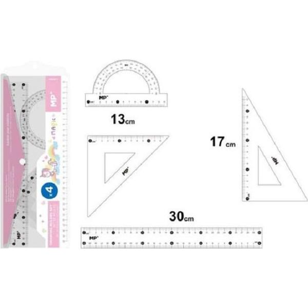 Set geometrie cu 4 piese