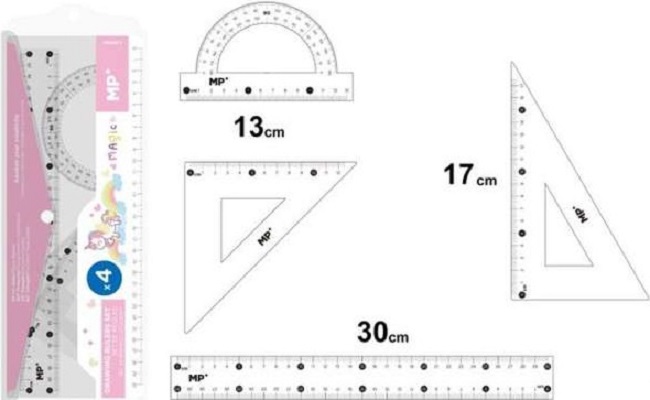 Set geometrie cu 4 piese